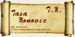 Tasa Monović vizit kartica